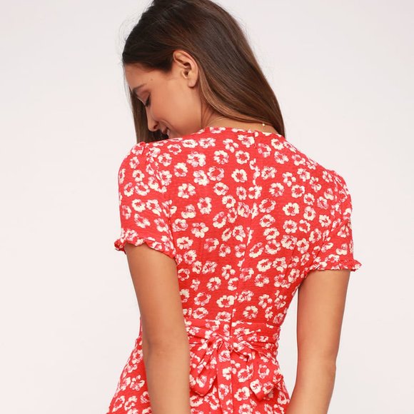Red Floral Lulu's Dress - NWT - Picture 1 of 3